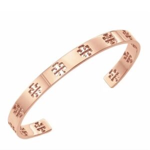 Tory Burch Pierced T Cuff Bracelet Rose Gold